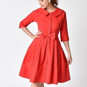 Unique vintage red coat dress